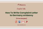 complaint letter to Germany embassy