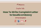 complaint letter to Saudia embassy