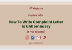 complaint letter to UAE embassy