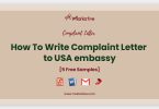 complaint letter to USA embassy