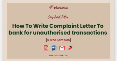 complaint letter to bank for unauthorised transactions