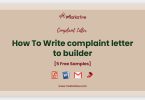 complaint letter to builder