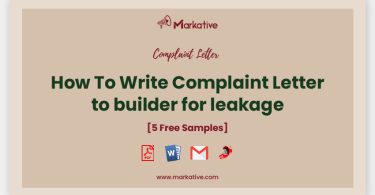 complaint letter to builder for leakage