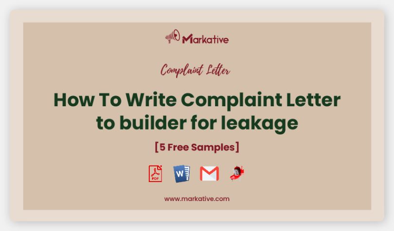 complaint letter to builder for leakage