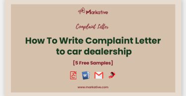 complaint letter to car dealership