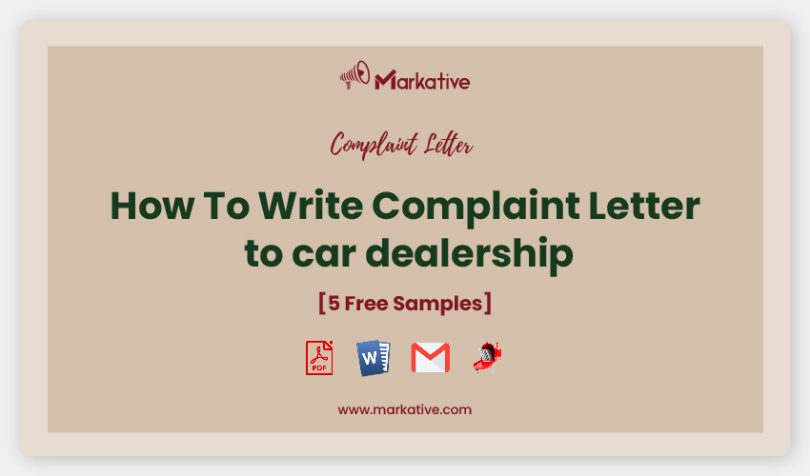 complaint letter to car dealership