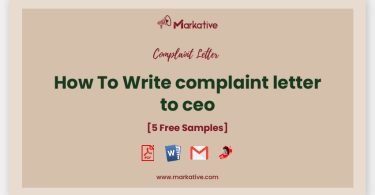 complaint letter to ceo