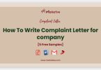 complaint letter to company