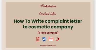 complaint letter to cosmetic company