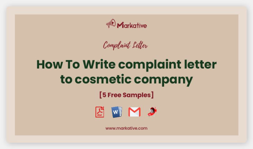 complaint letter to cosmetic company