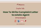 complaint letter to estate Agent