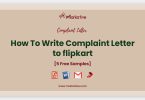 complaint letter to flipkart