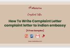 complaint letter to indian embassy