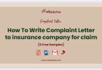 complaint letter to insurance company for claim