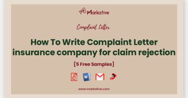 complaint letter to insurance company for claim rejection