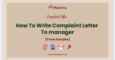 complaint letter to manager