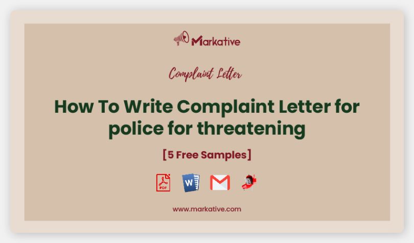 complaint letter to police for threatening