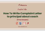 complaint letter to principal about coach