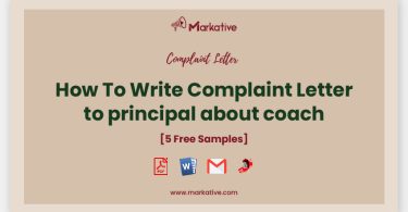 complaint letter to principal about coach