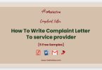 complaint letter to service provider