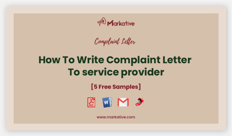 complaint letter to service provider