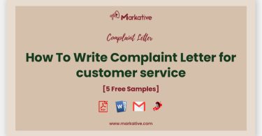 customer service complaint letter