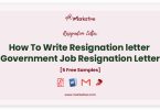 government job resignation letter