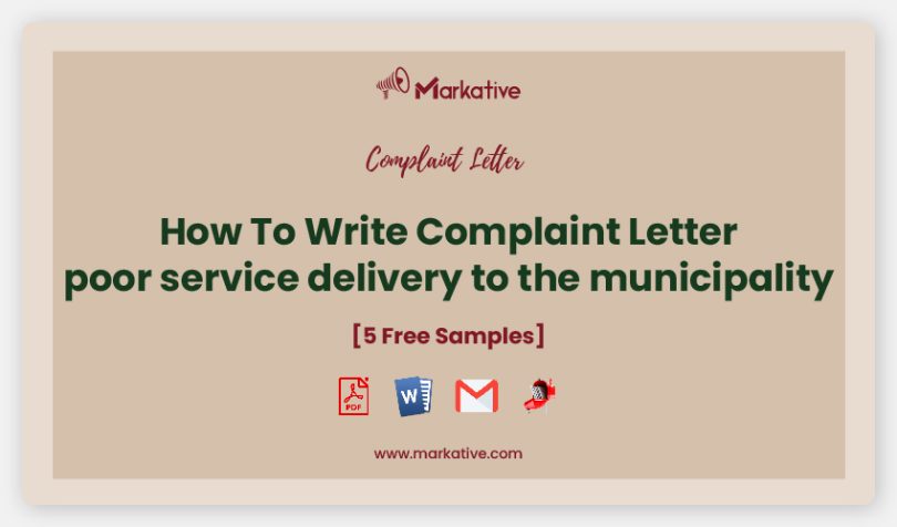 letter of complaint for poor service delivery to the municipality