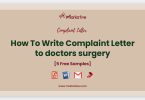 letter of complaint to doctors surgery