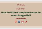 overcharged bill complaint letter