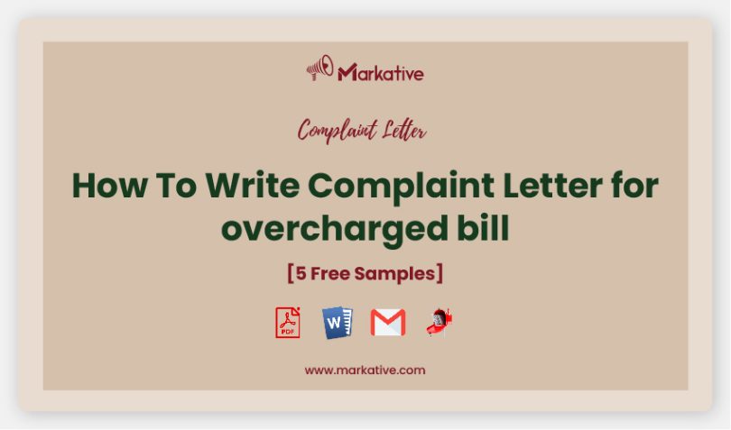overcharged bill complaint letter