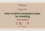 police complaint letter for cheating
