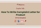 product complaint letter