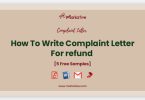 refund complaint letter