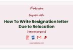 resignation due to relocation