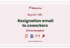 resignation email to coworkers