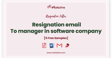 resignation email to manager in software company