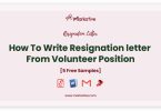 resignation from volunteer position