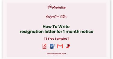 resignation letter 1 month notice