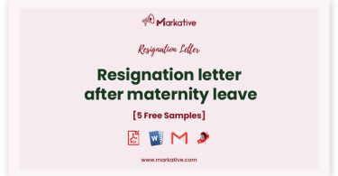 resignation letter after maternity leave