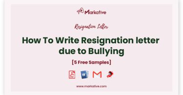 resignation letter due to bullying