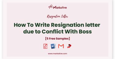 resignation letter due to conflict with boss