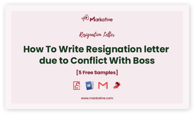 resignation letter due to conflict with boss