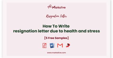 resignation letter due to health and stress