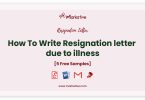 resignation letter due to illness