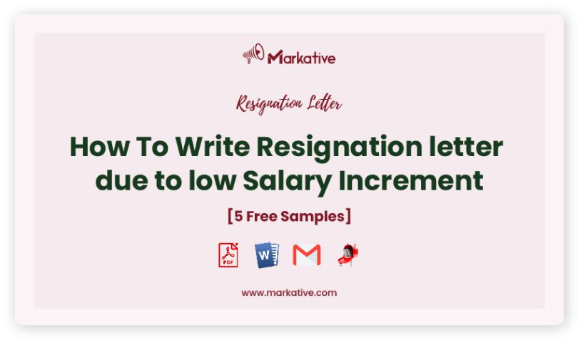 resignation letter due to low salary increment