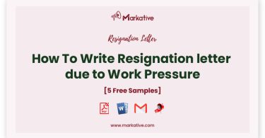 resignation letter due to work pressure