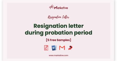 resignation letter during probation period