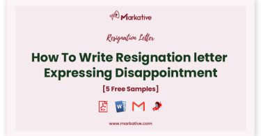 resignation letter expressing disappointment