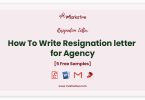 resignation letter for Agency